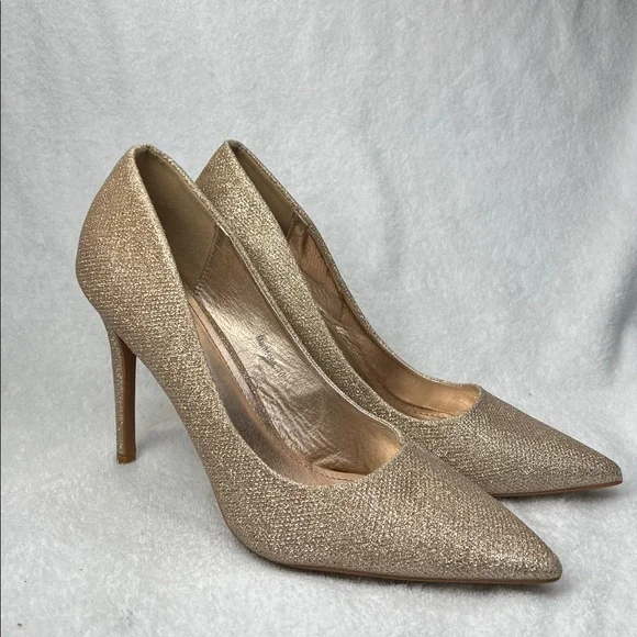 Shoe Land Glittering Gold Heels - Picture 3 of 5
